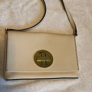 kate spade cream crossbody with gold turn-lock